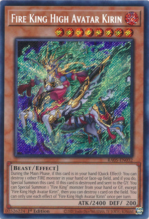 Yugioh - Fire King High Avatar Kirin *Select Rarity* RA05-EN032 (NM)