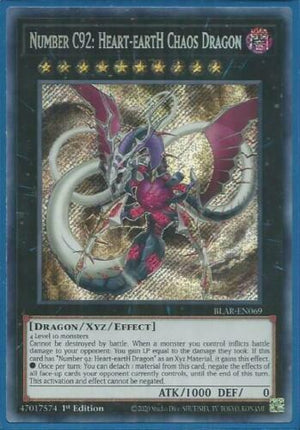 Yugioh - Number C92: Heart-eartH Chaos Dragon *Secret Rare* BLAR-EN069 (NM/M)