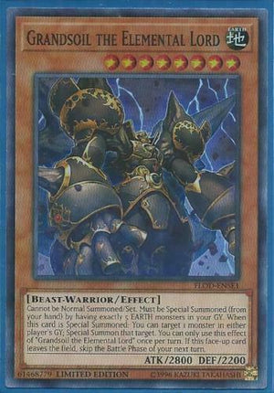 Yugioh Card - Grandsoil the Elemental Lord *Super Rare* FLOD-ENSE1 (NM/M)