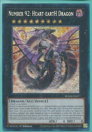 Yugioh - Number 92: Heart-eartH Dragon *Secret Rare* BLMR-EN077 (NM)