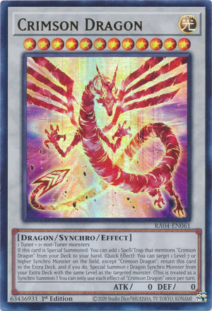 Yugioh -	 Crimson Dragon *Select Rarity* RA04-EN061 (NM)