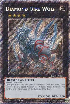 Yugioh - Diamond Dire Wolf *Platinum Secret Rare* RA04-EN200 (NM)