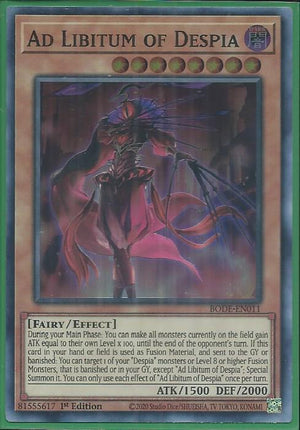 Yugioh - Ad Libitum of Despia *Super Rare* BODE-EN011 (NM)