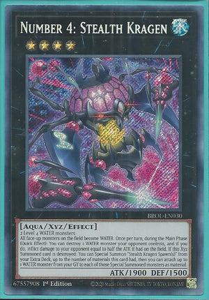 Yugioh - Number 4: Stealth Kragen *Secret Rare* BROL-EN030 (NM/M)