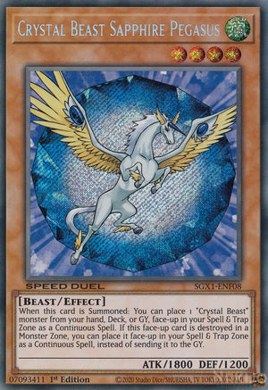 Yugioh - Crystal Beast Sapphire Pegasus *Secret Rare* SGX1-ENF08 (NM)