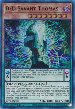 Yugioh - D/D Savant Thomas *Ultra Rare* GFP2-EN078 (NM)