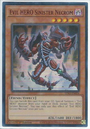 Yugioh - Evil HERO Sinister Necrom *Red Ultra Rare* LDS3-EN026 (NM)