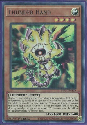 Yugioh - Thunder Hand *Super Rare* MP21-EN120 (NM/M)