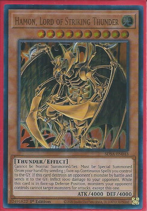 Yugioh - Hamon, Lord of Striking Thunder *Ultra Rare* SDSA-EN043 (NM)